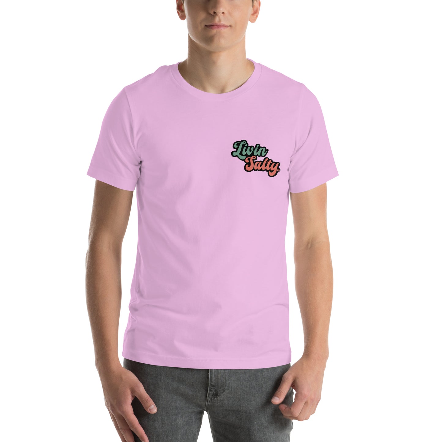 Unisex Livin Salty Jeep/Beach cotton t-shirt