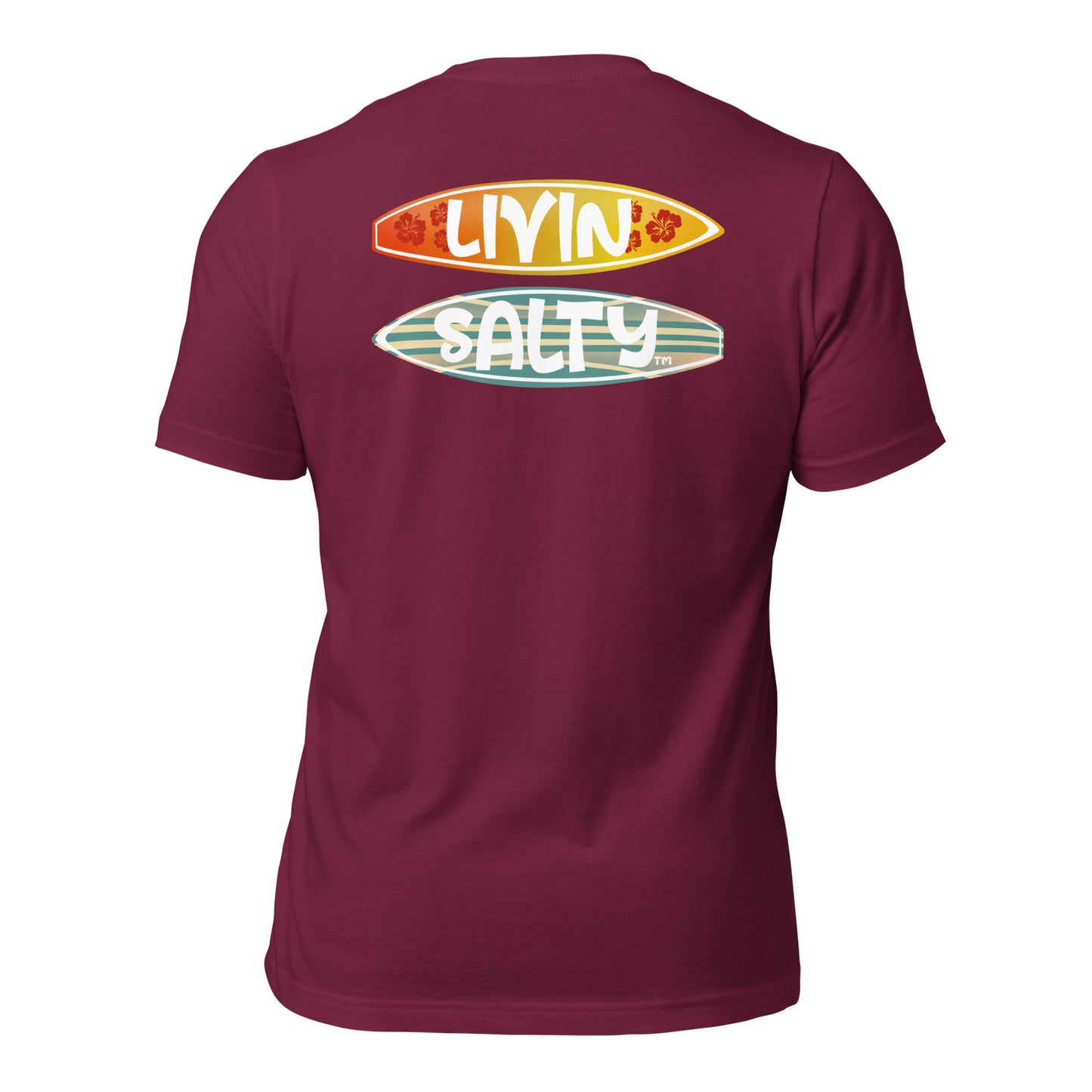 Unisex Surf board LIVIN SALTY Cotton t-shirt