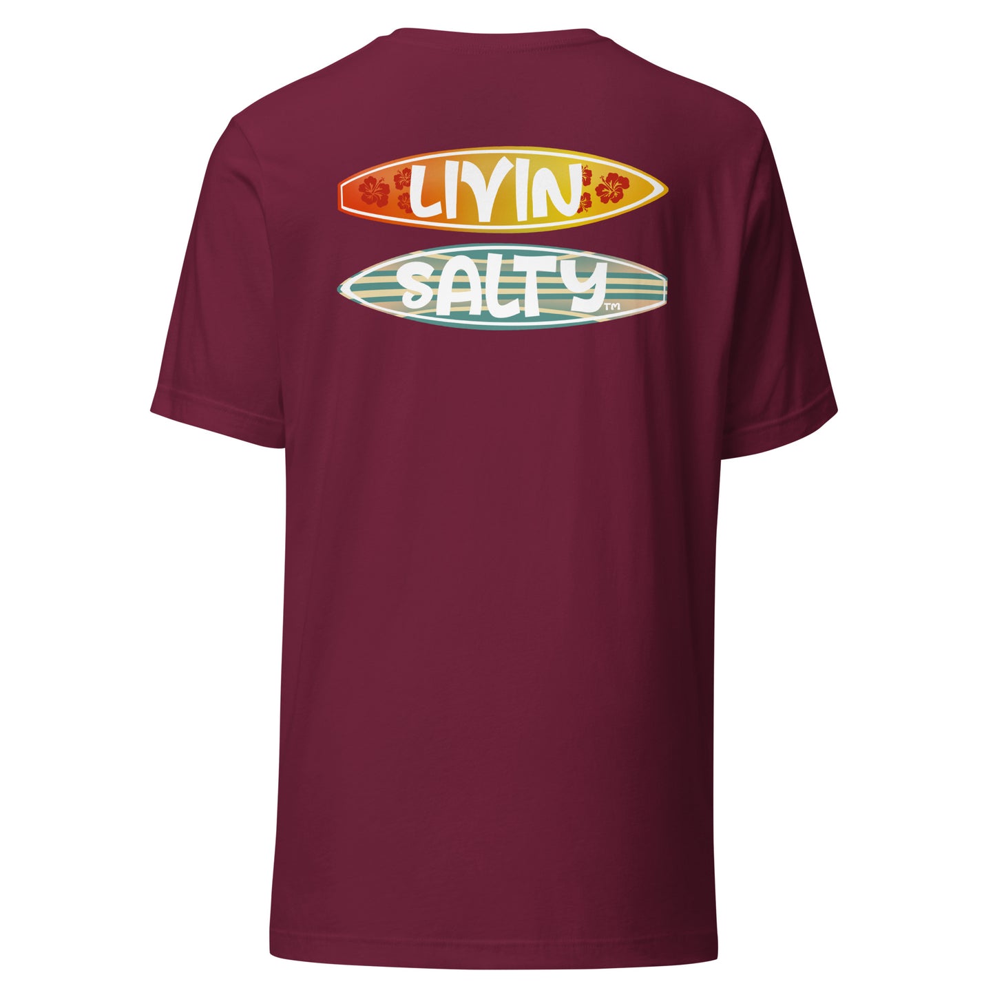 Unisex Surf board LIVIN SALTY Cotton t-shirt
