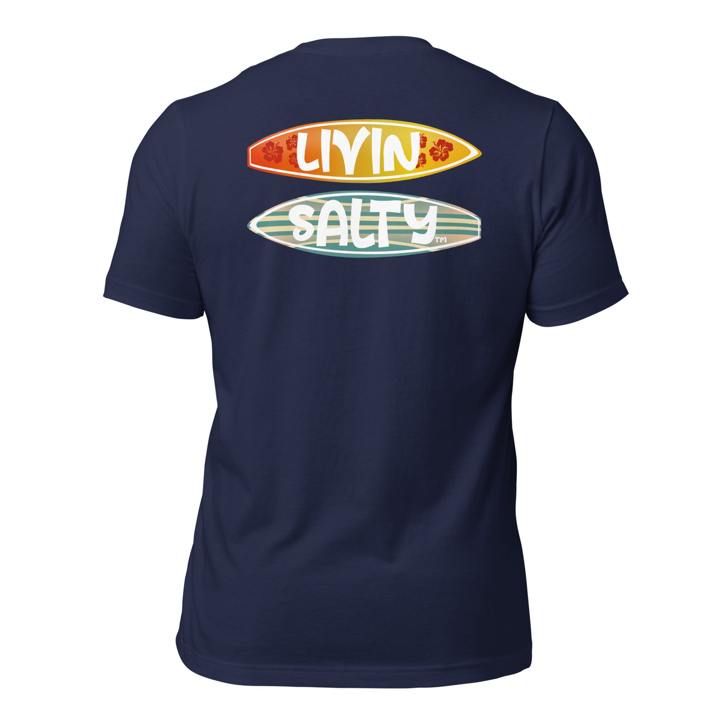 Unisex Surf board LIVIN SALTY Cotton t-shirt