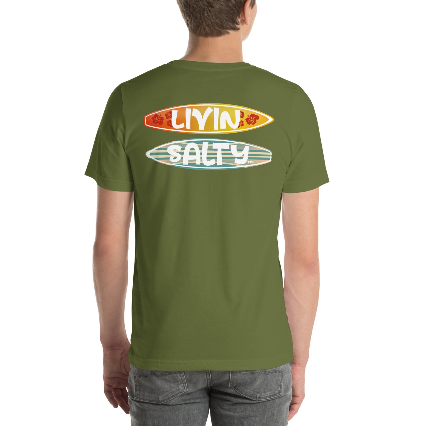 Unisex Surf board LIVIN SALTY Cotton t-shirt