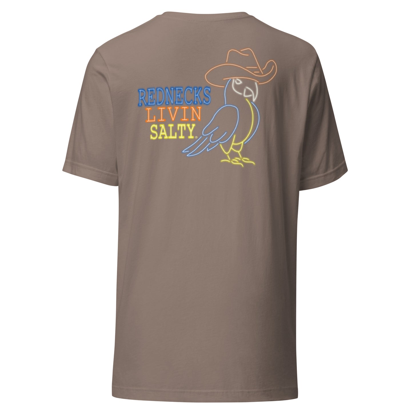 Unisex REDNECKS LIVIN SALTY Neon Parrot t-shirt