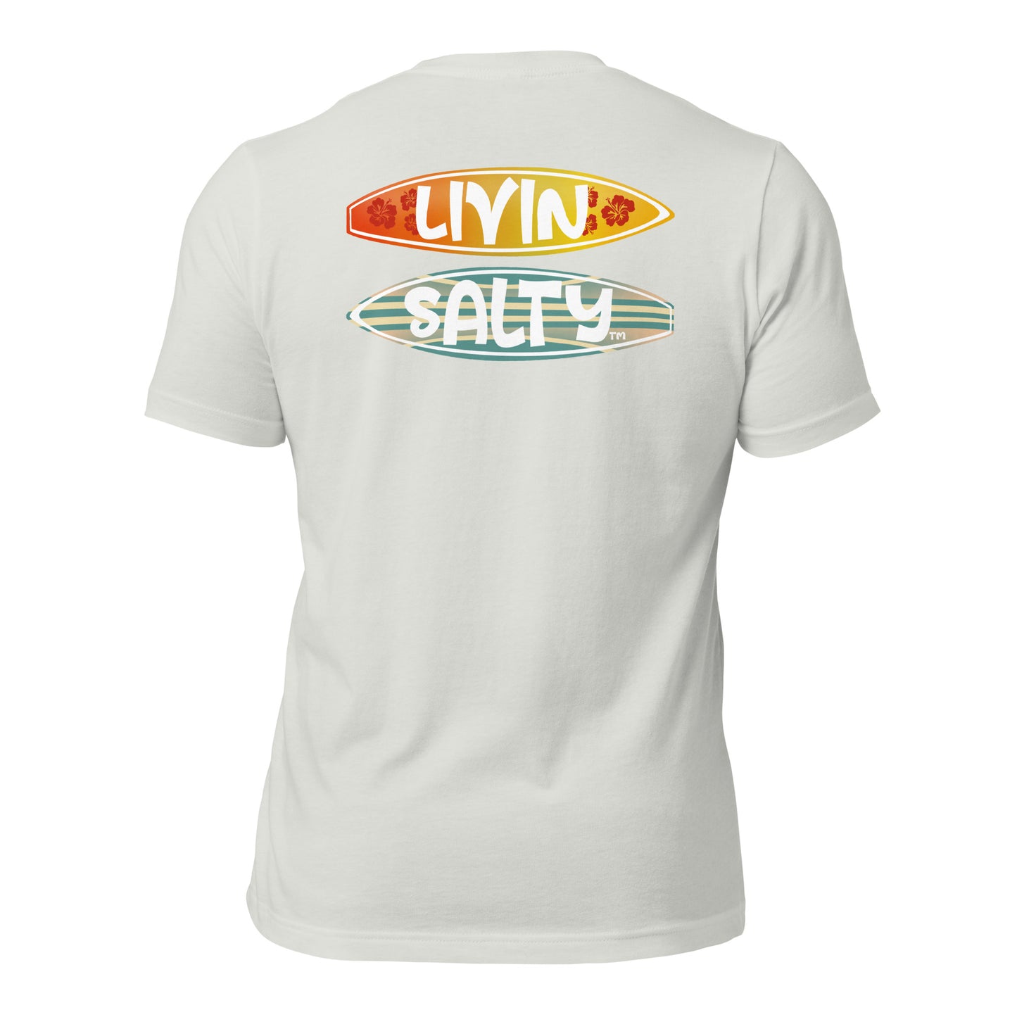 Unisex Surf board LIVIN SALTY Cotton t-shirt
