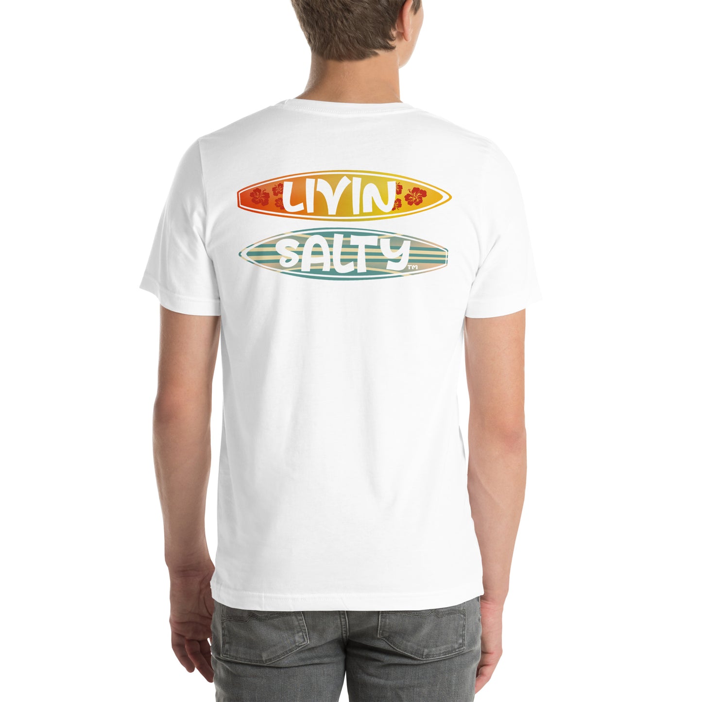 Unisex Surf board LIVIN SALTY Cotton t-shirt