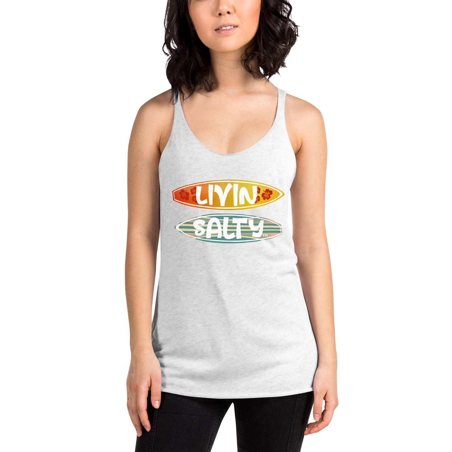 Women's Surf Board LIVIN SALTY Racerback Tank