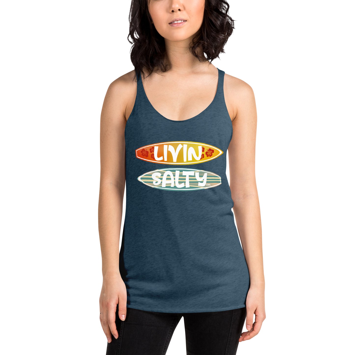 Women's Surf Board LIVIN SALTY Racerback Tank