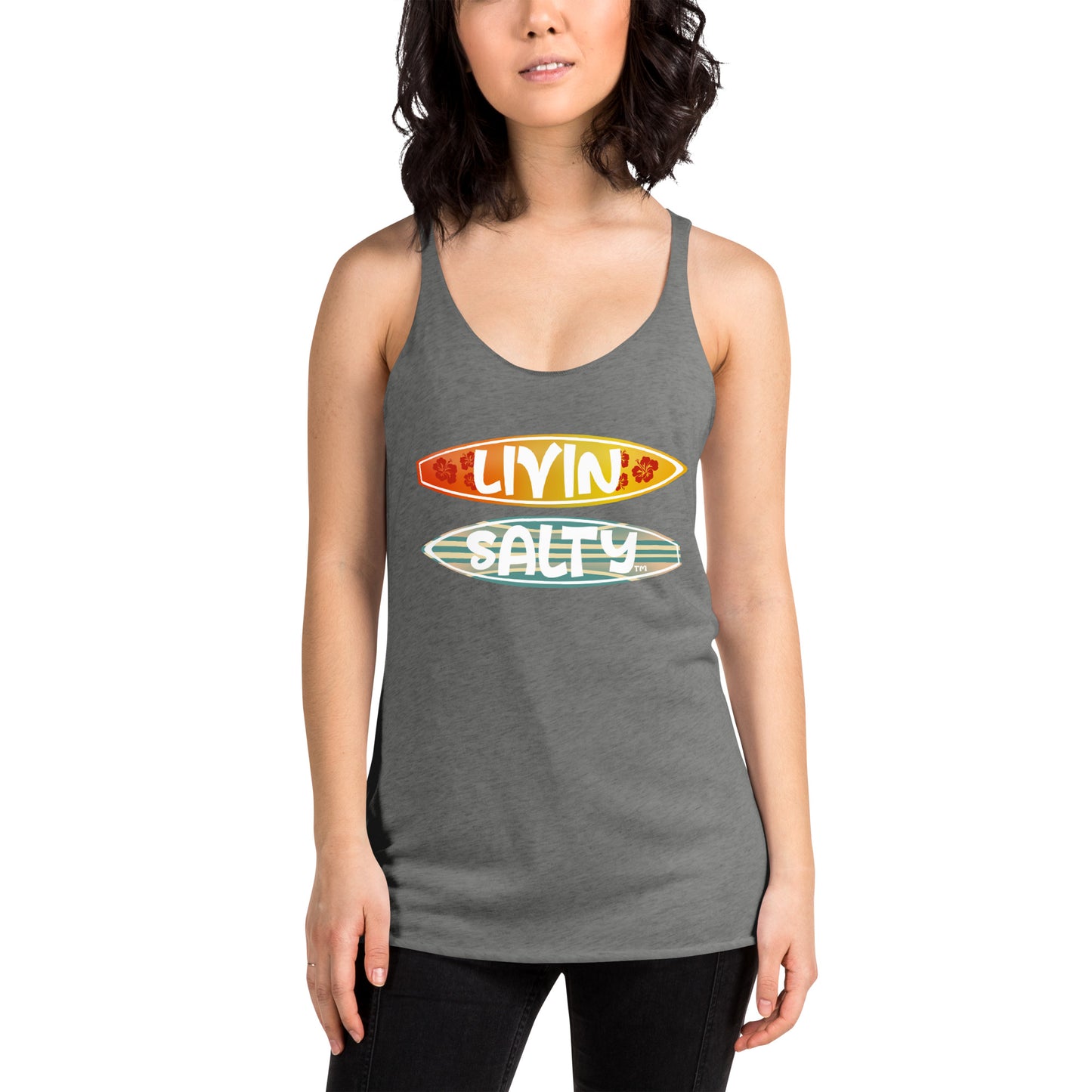 Women's Surf Board LIVIN SALTY Racerback Tank