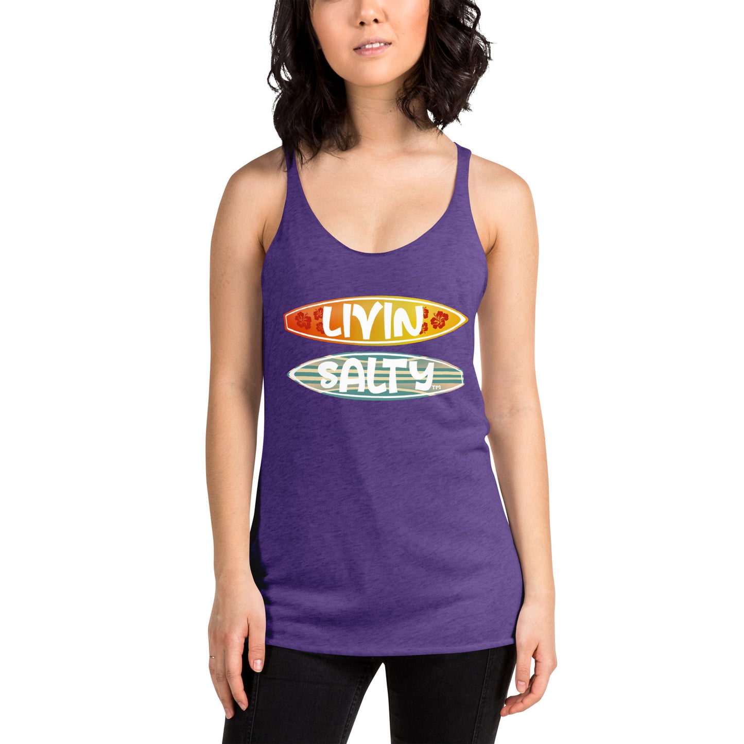 Women's Surf Board LIVIN SALTY Racerback Tank