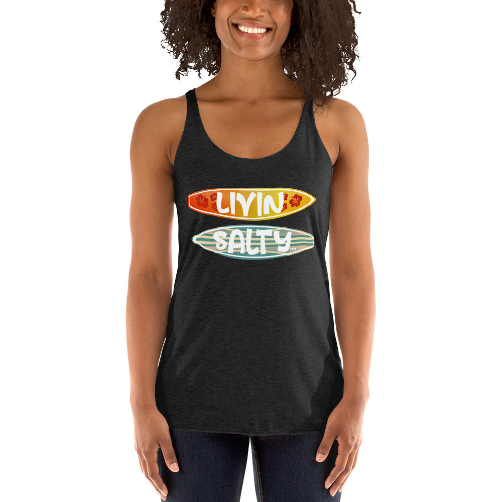 Women's Surf Board LIVIN SALTY Racerback Tank