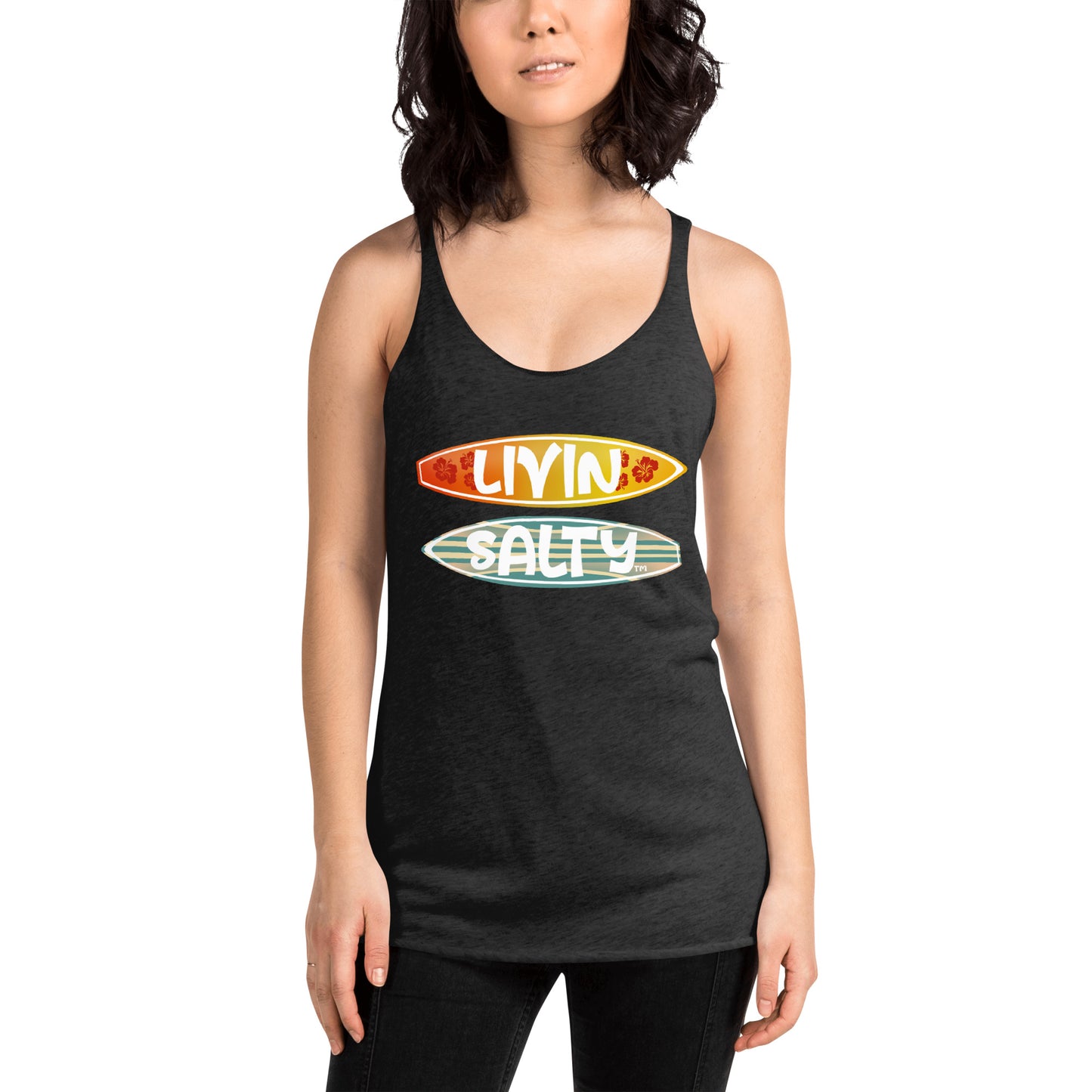 Women's Surf Board LIVIN SALTY Racerback Tank