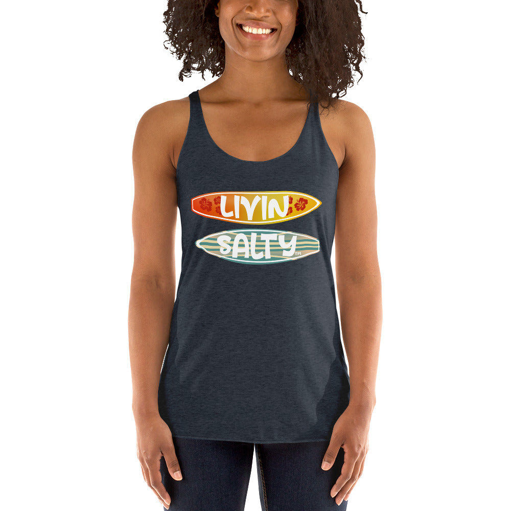 Women's Surf Board LIVIN SALTY Racerback Tank