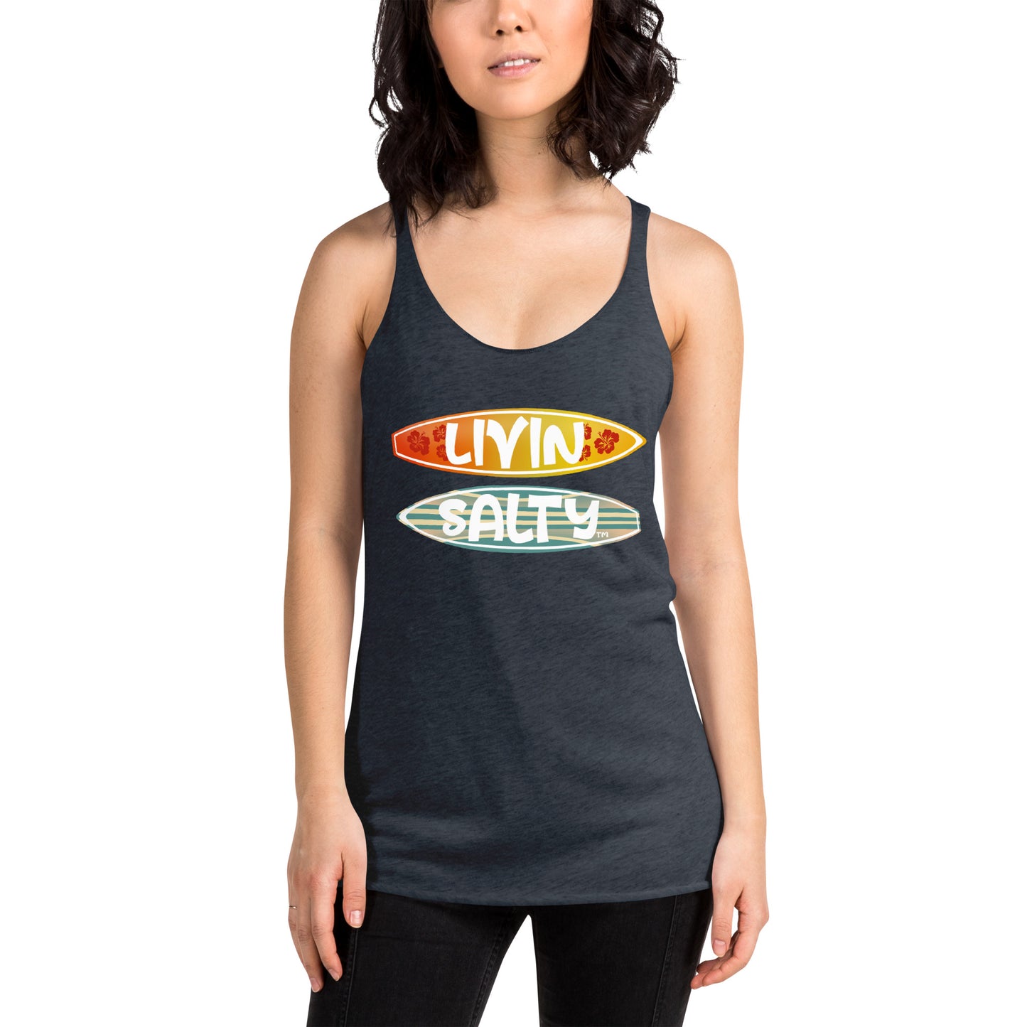 Women's Surf Board LIVIN SALTY Racerback Tank