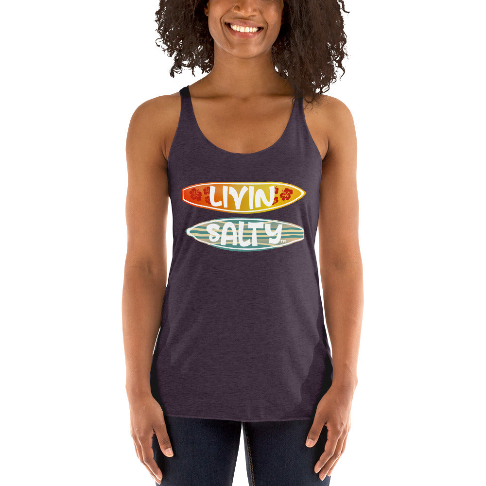 Women's Surf Board LIVIN SALTY Racerback Tank