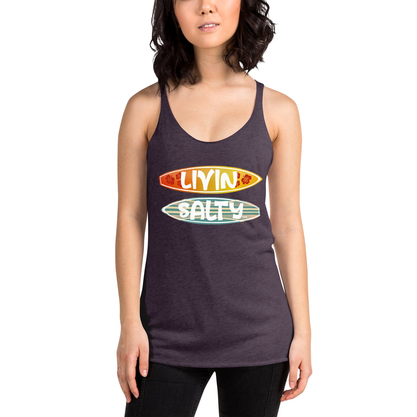 Women's Surf Board LIVIN SALTY Racerback Tank