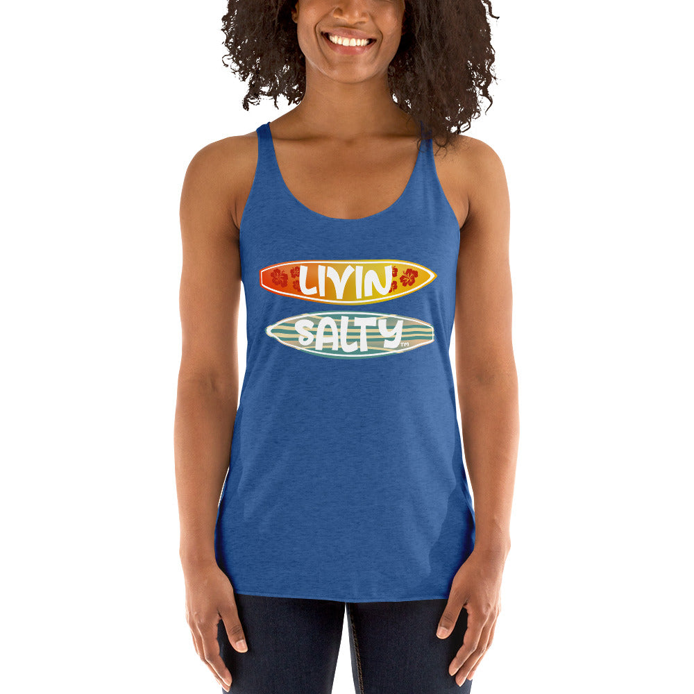 Women's Surf Board LIVIN SALTY Racerback Tank