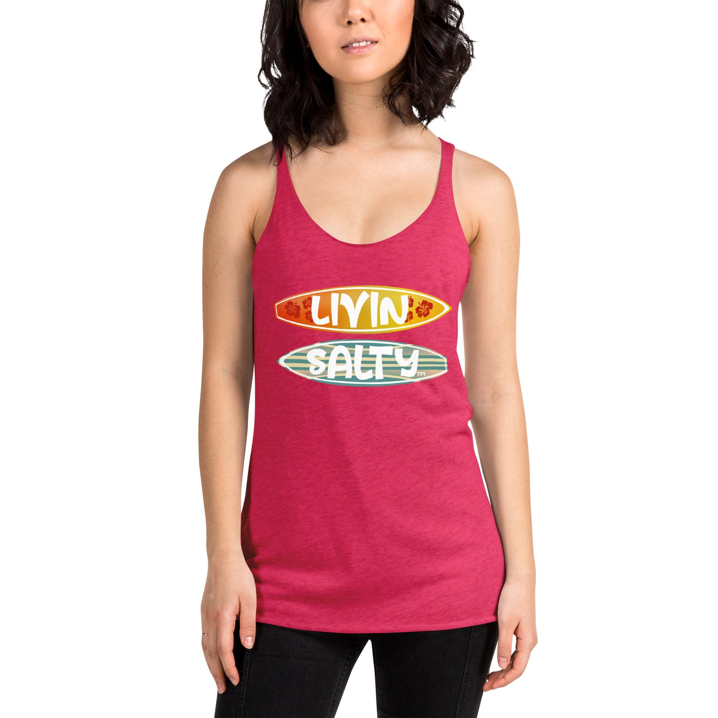 Women's Surf Board LIVIN SALTY Racerback Tank