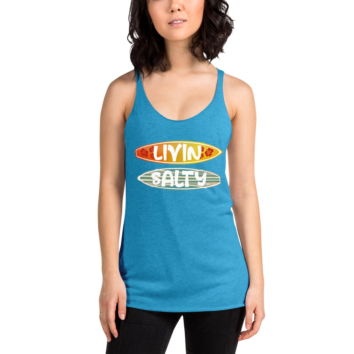 Women's Surf Board LIVIN SALTY Racerback Tank