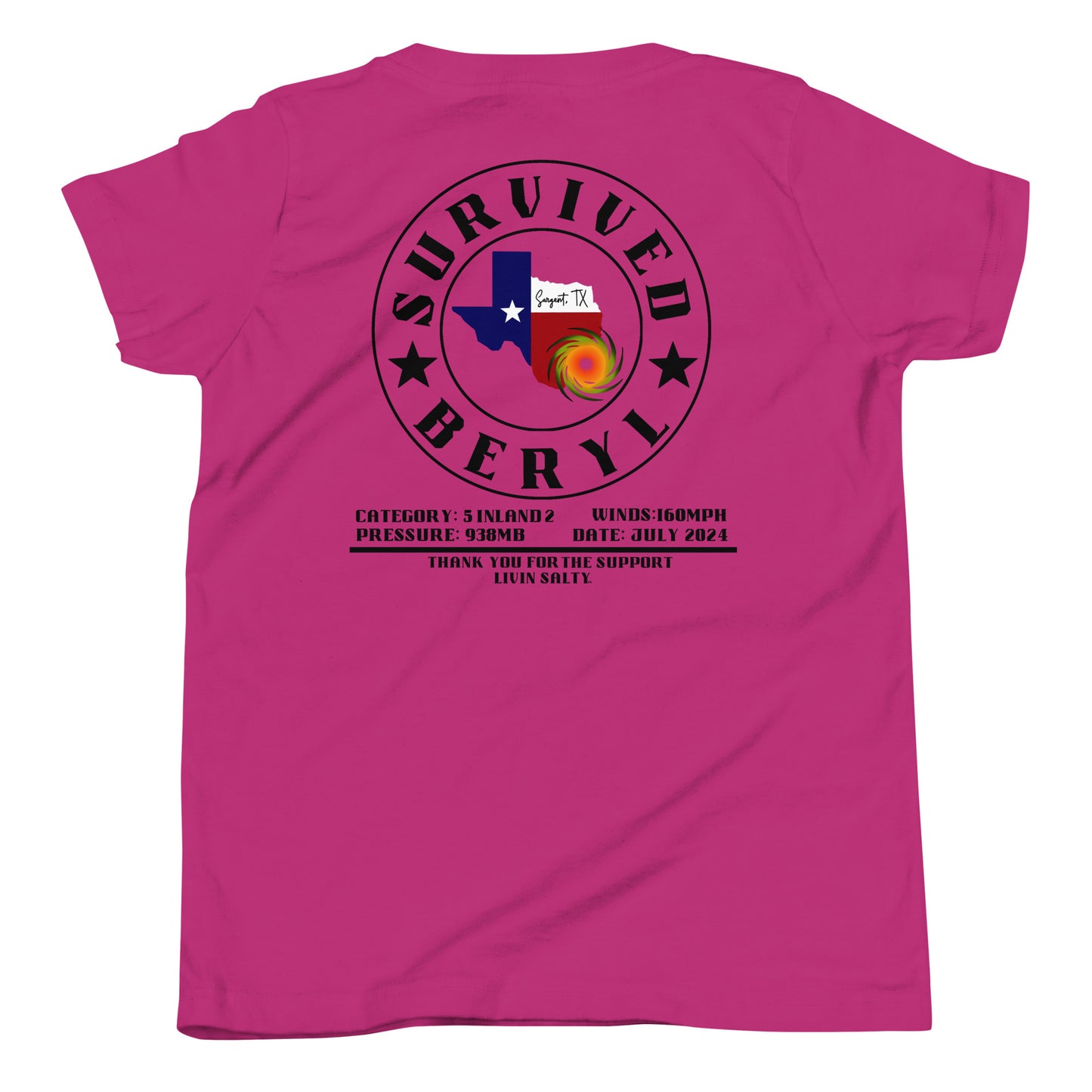 Youth HURRICANE BERYL Short Sleeve T-Shirt