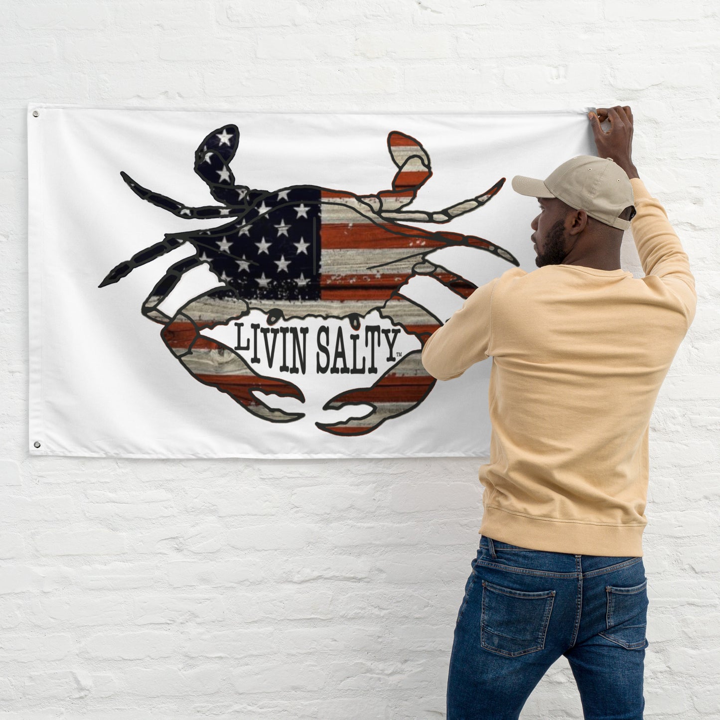 Crab LIVIN SALTY Flag