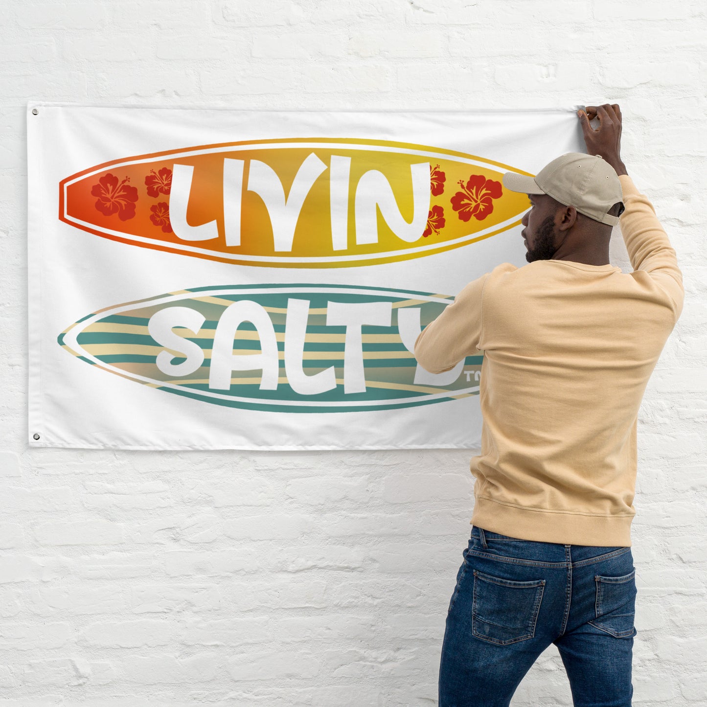 Surf board LIVIN SALTY Flag