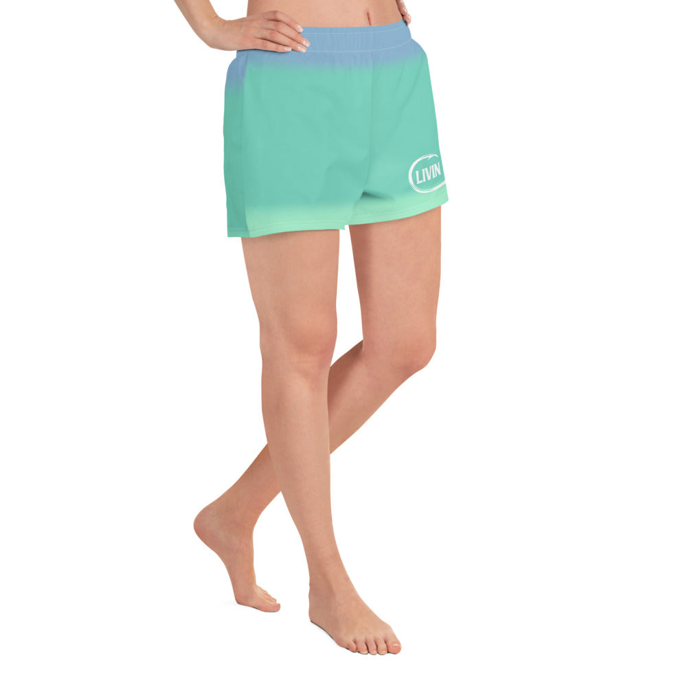 Women’s Blue LIVIN SALTY Athletic Shorts