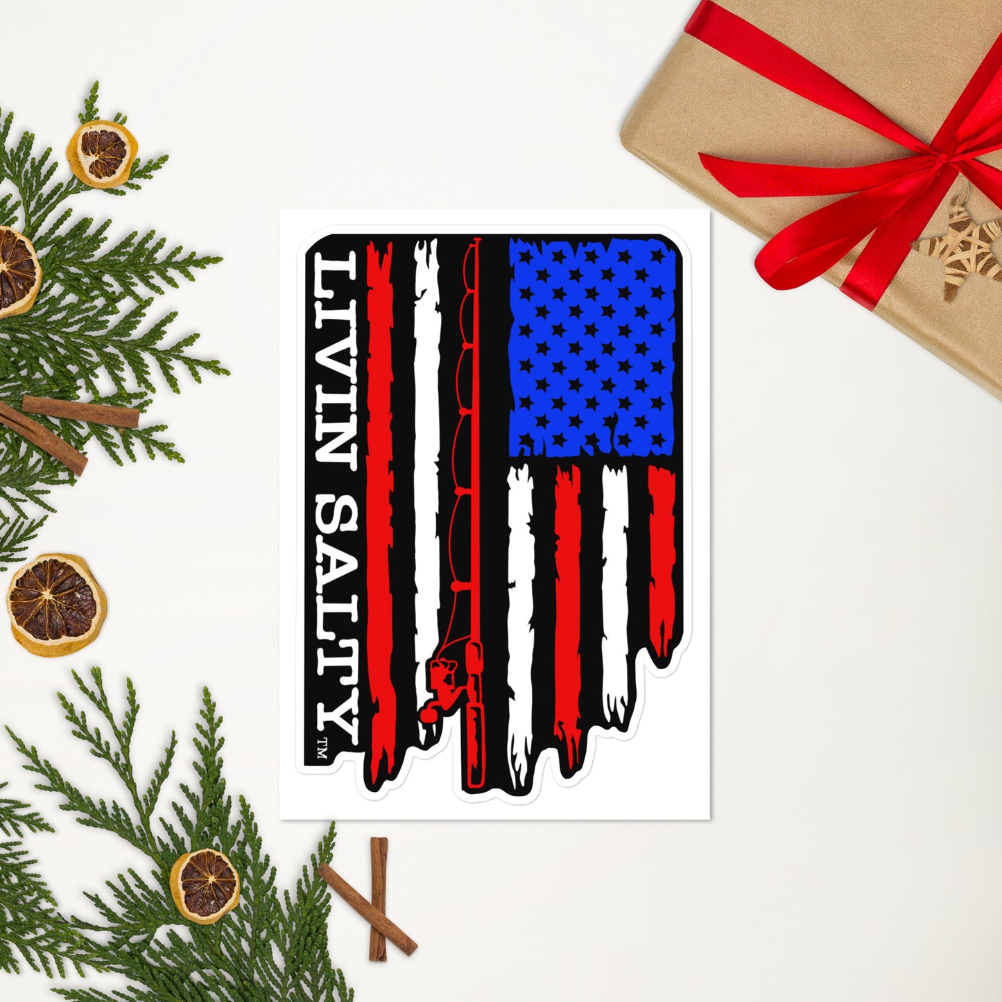 RWB LIVIN SALTY flag Sticker sheet