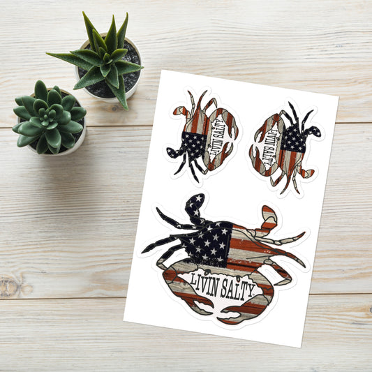 Crab LIVIN SALTY Sticker sheet