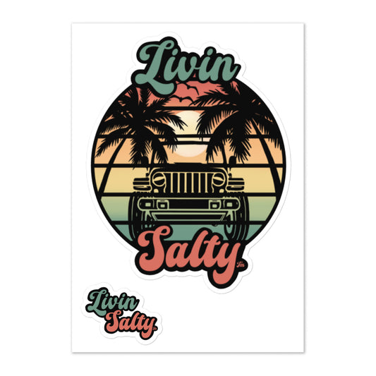Livin Salty Jeep/Beach Sticker sheet