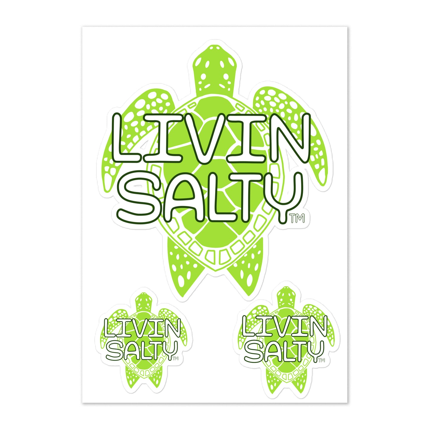 Turtle LIVIN SALTY Sticker sheet