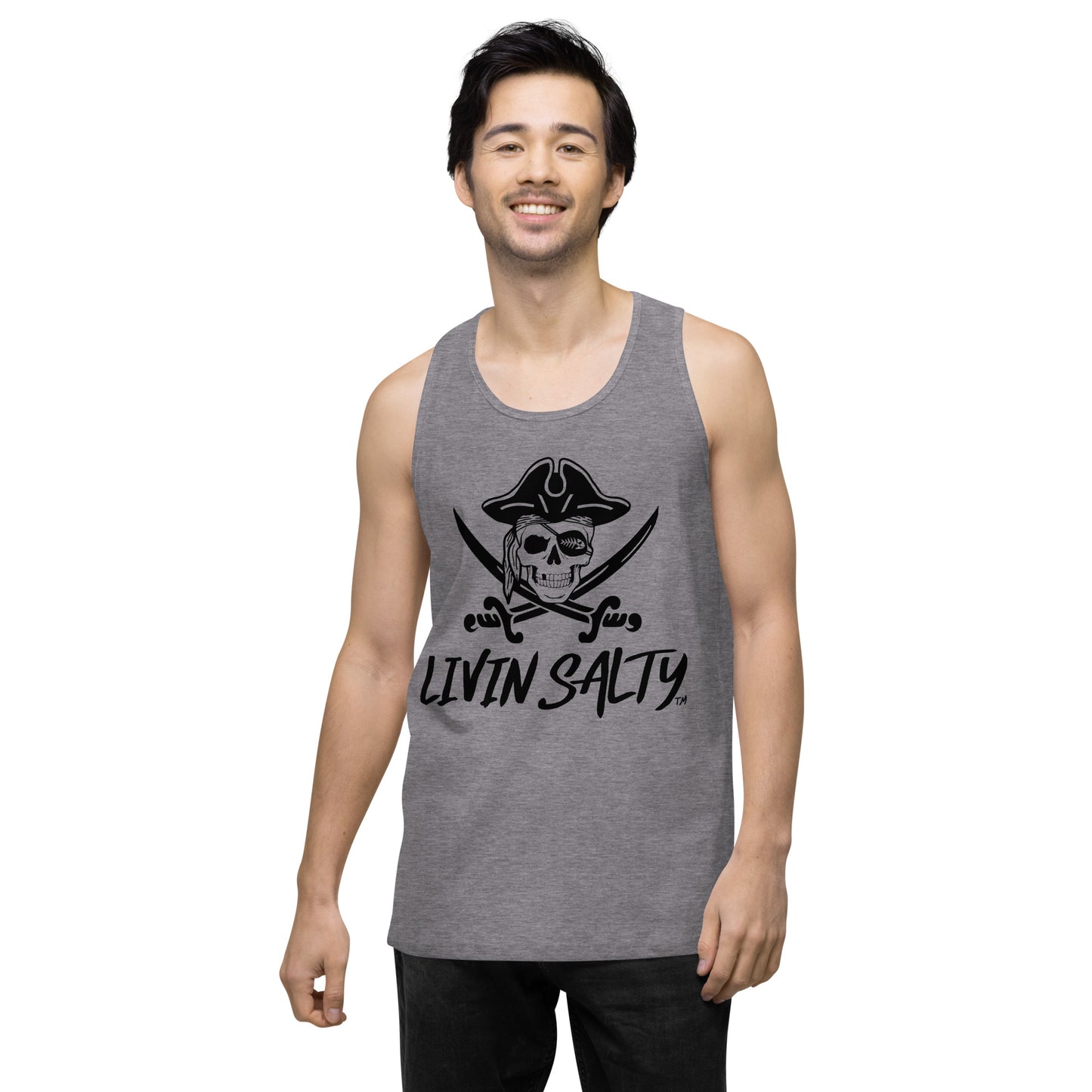 Mens LIVIN SALTY Pirate tank top