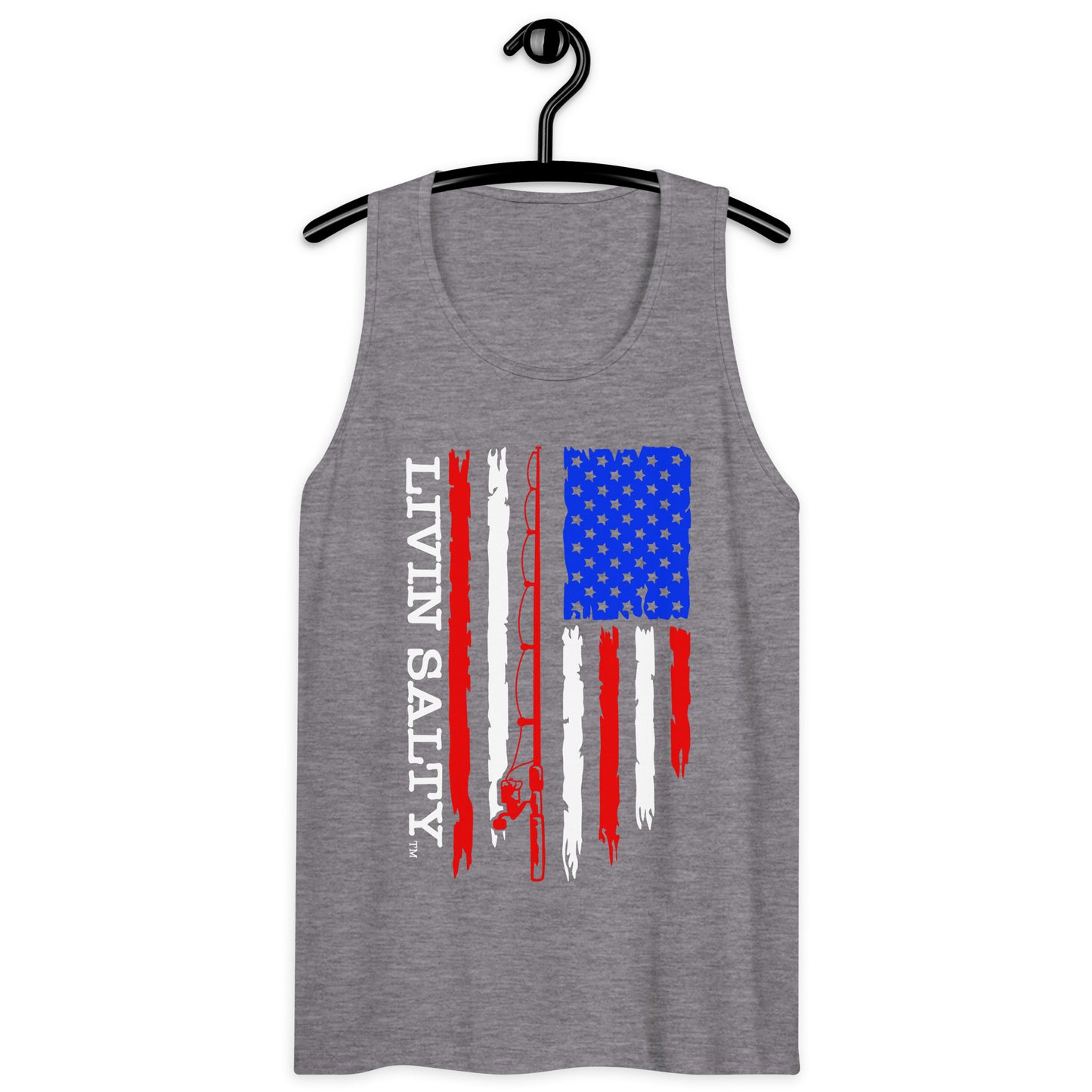 Men’s LIVIN SALTY RWB flag tank top