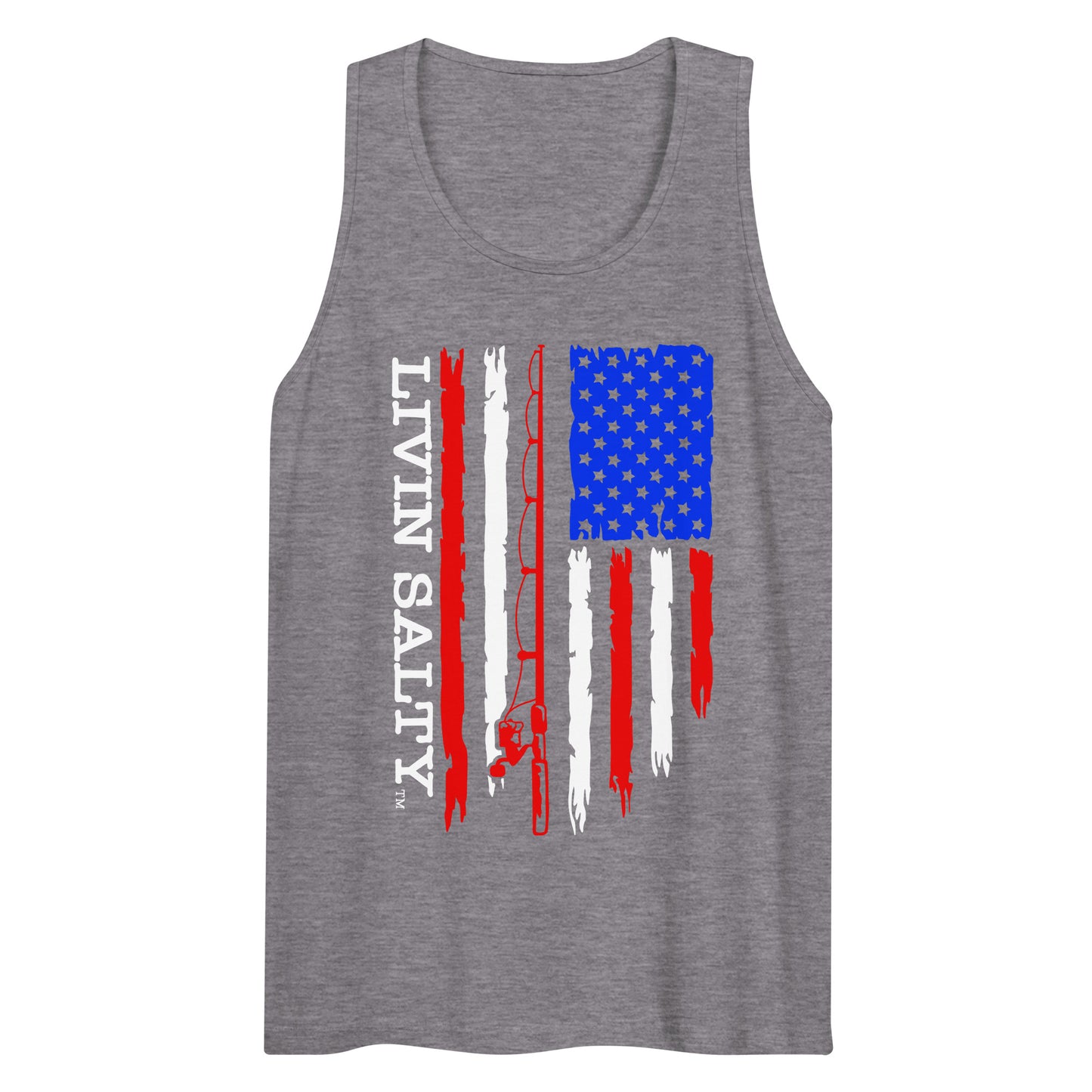 Men’s LIVIN SALTY RWB flag tank top
