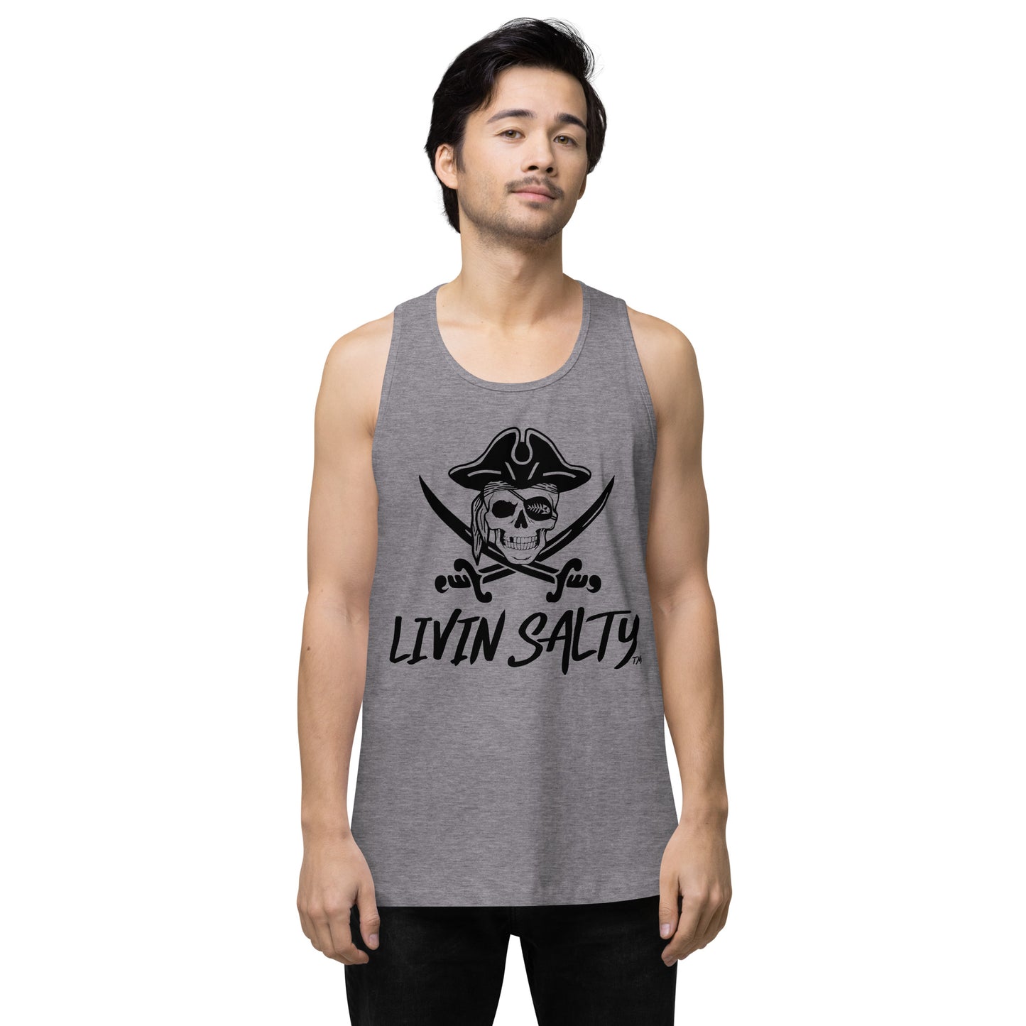 Mens LIVIN SALTY Pirate tank top