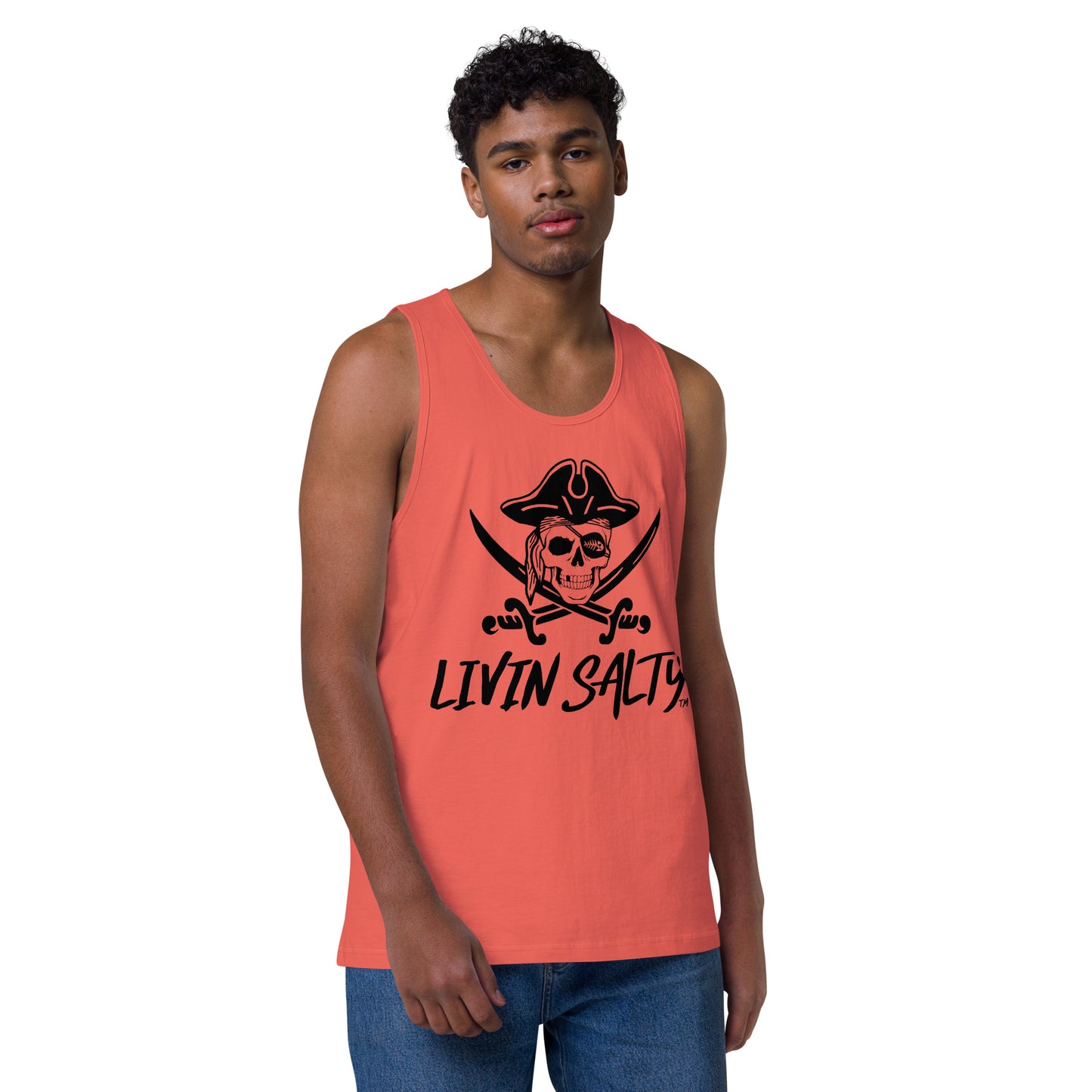 Mens LIVIN SALTY Pirate tank top