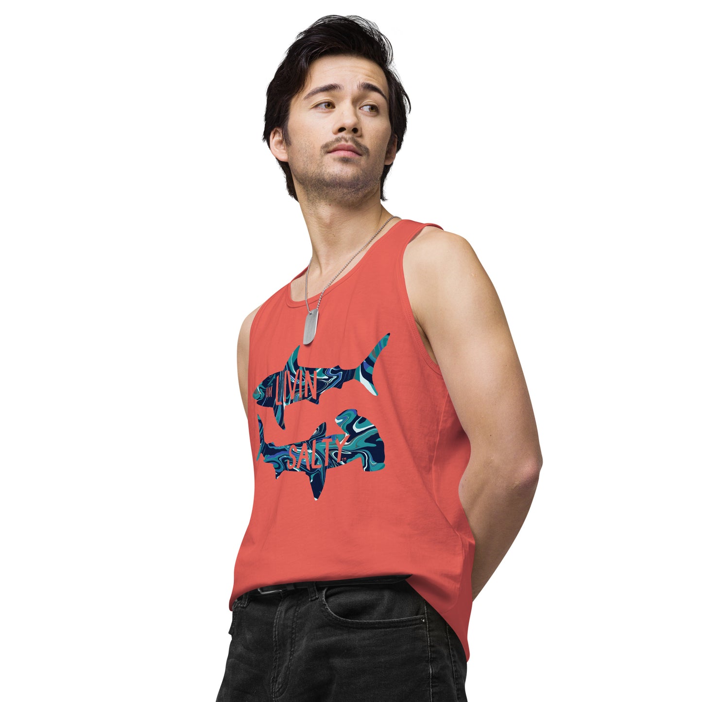 Men’s LIVIN SALTY shark tank top