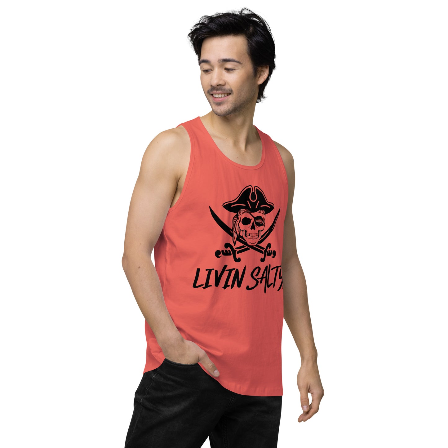Mens LIVIN SALTY Pirate tank top
