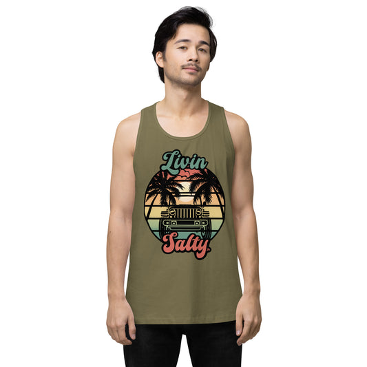 Men’s Jeep/Beach Livin Salty tank top
