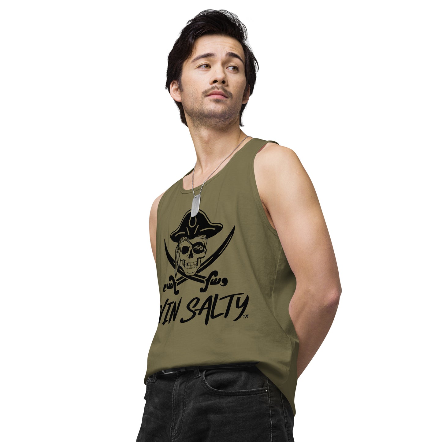 Mens LIVIN SALTY Pirate tank top
