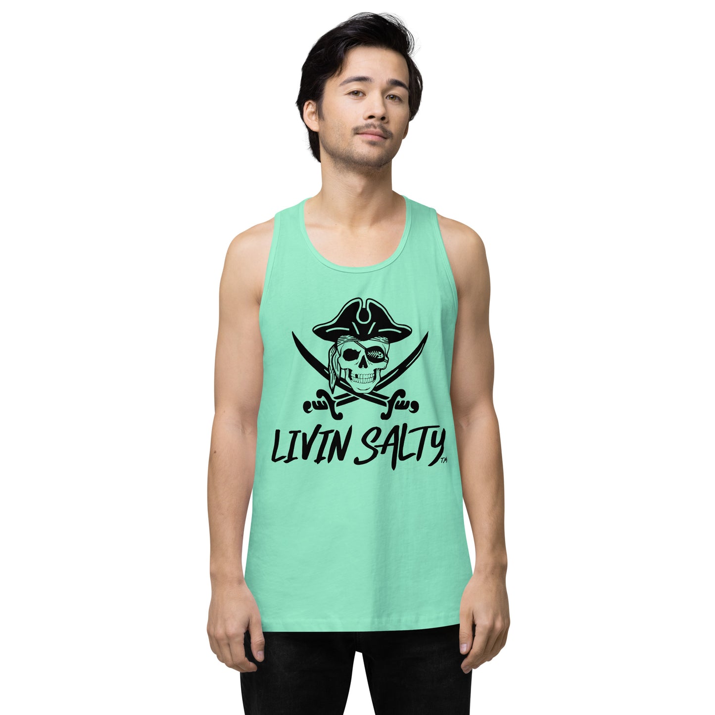 Mens LIVIN SALTY Pirate tank top