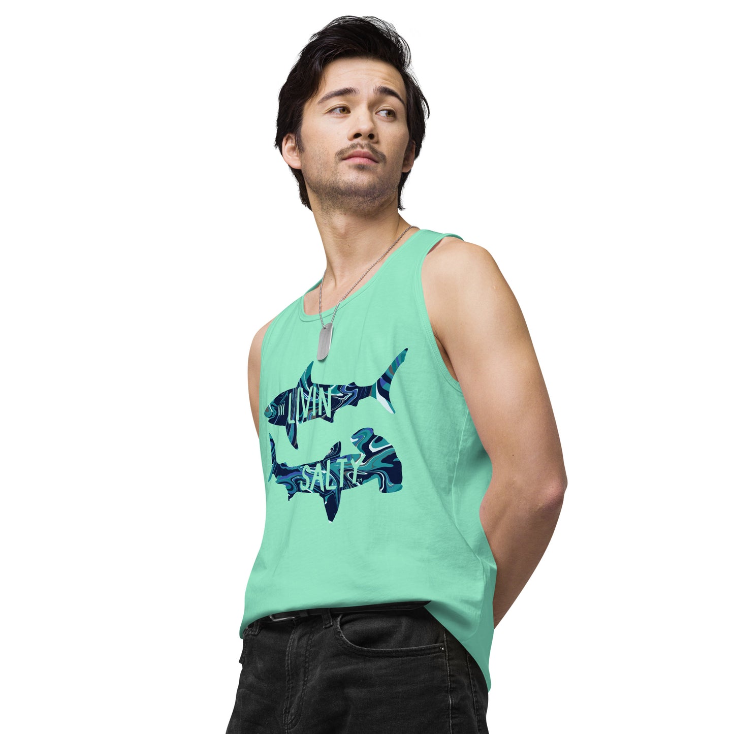 Men’s LIVIN SALTY shark tank top