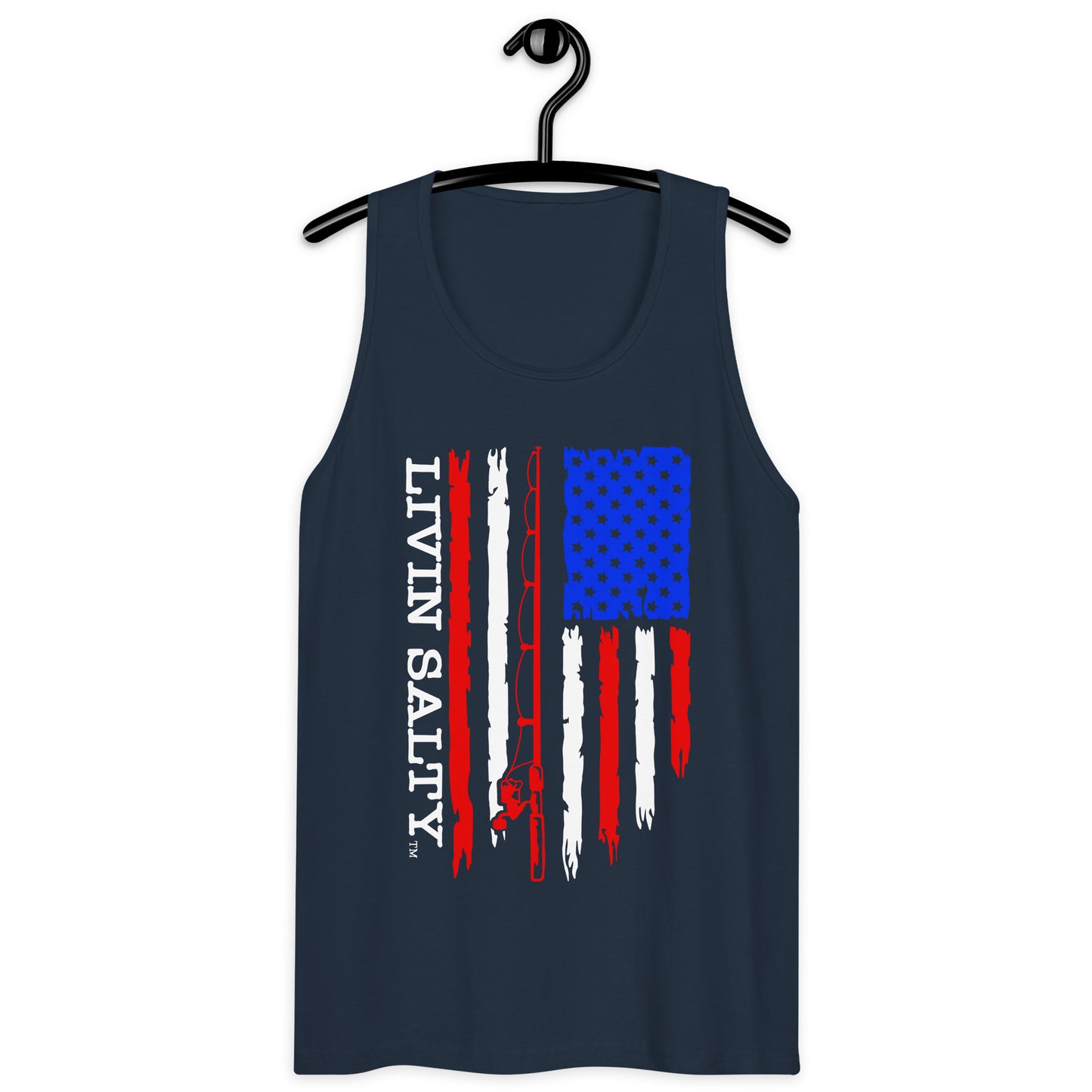 Men’s LIVIN SALTY RWB flag tank top
