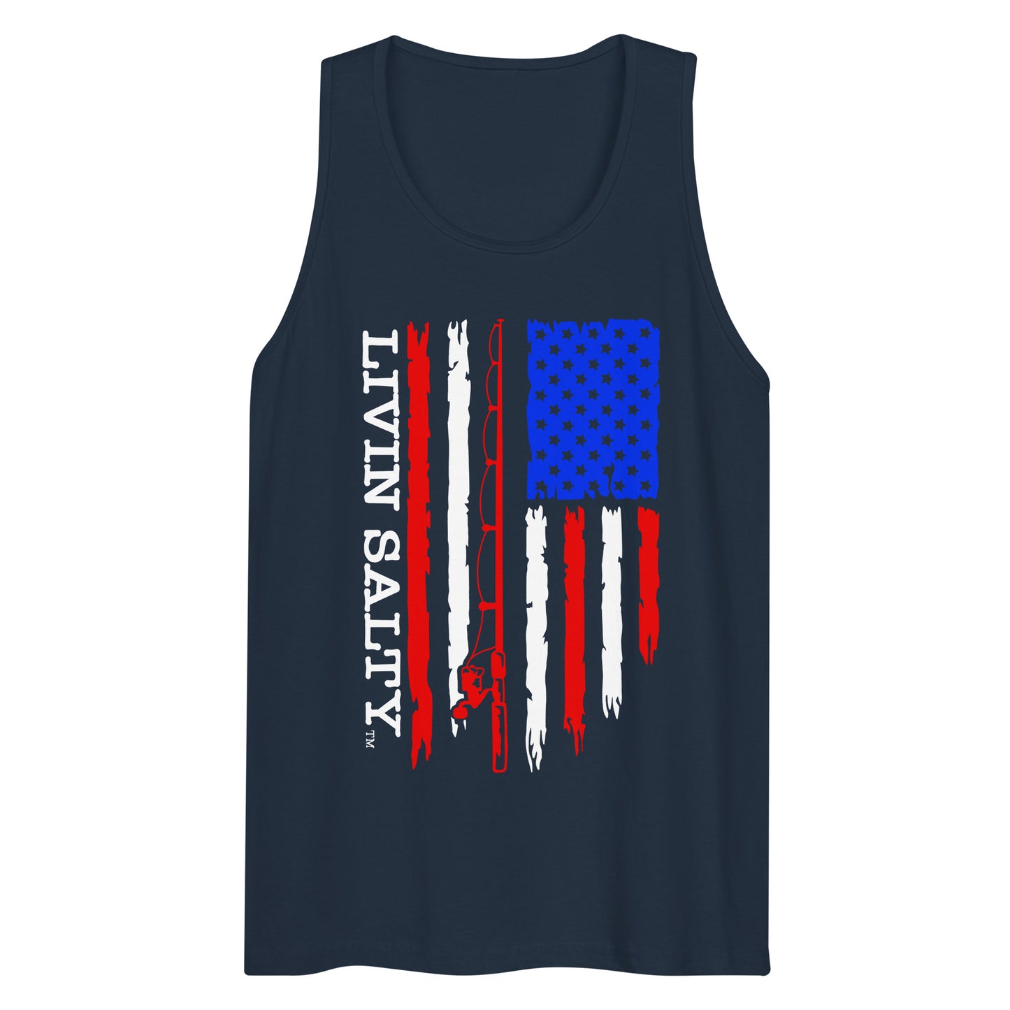 Men’s LIVIN SALTY RWB flag tank top