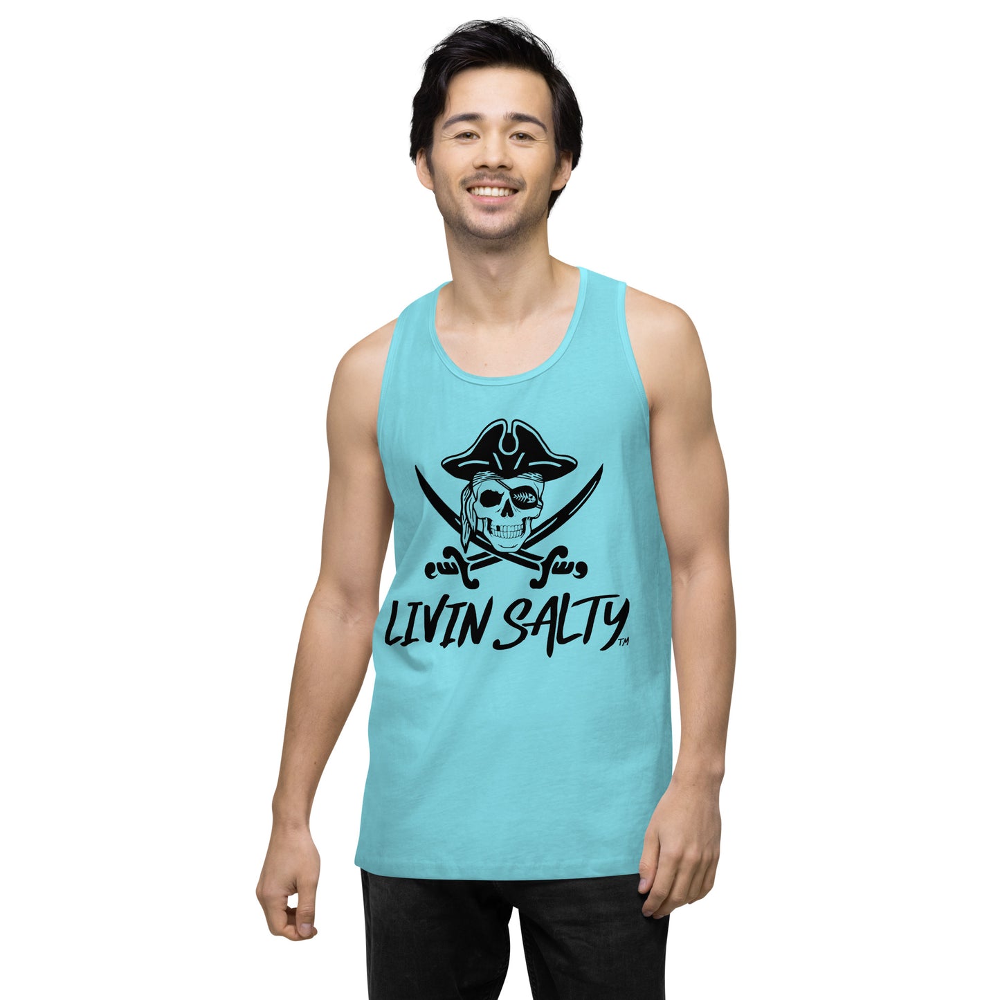 Mens LIVIN SALTY Pirate tank top