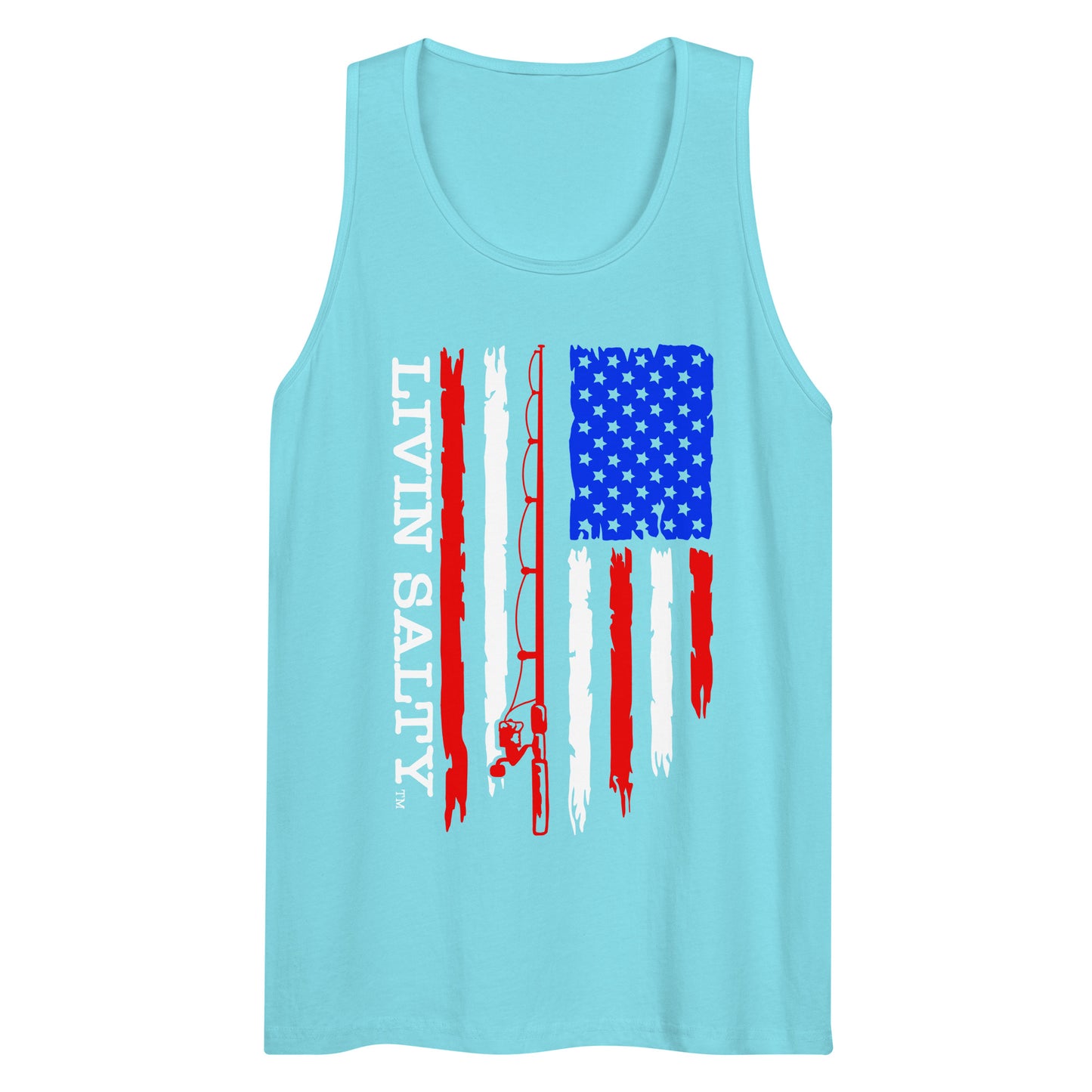 Men’s LIVIN SALTY RWB flag tank top