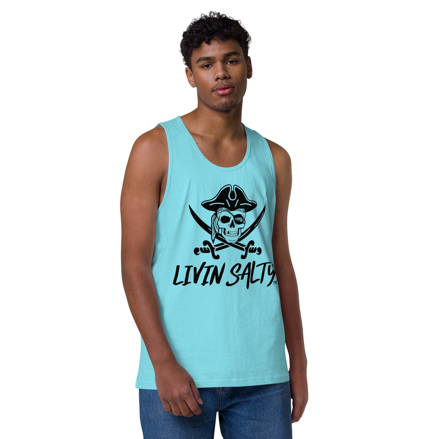 Mens LIVIN SALTY Pirate tank top