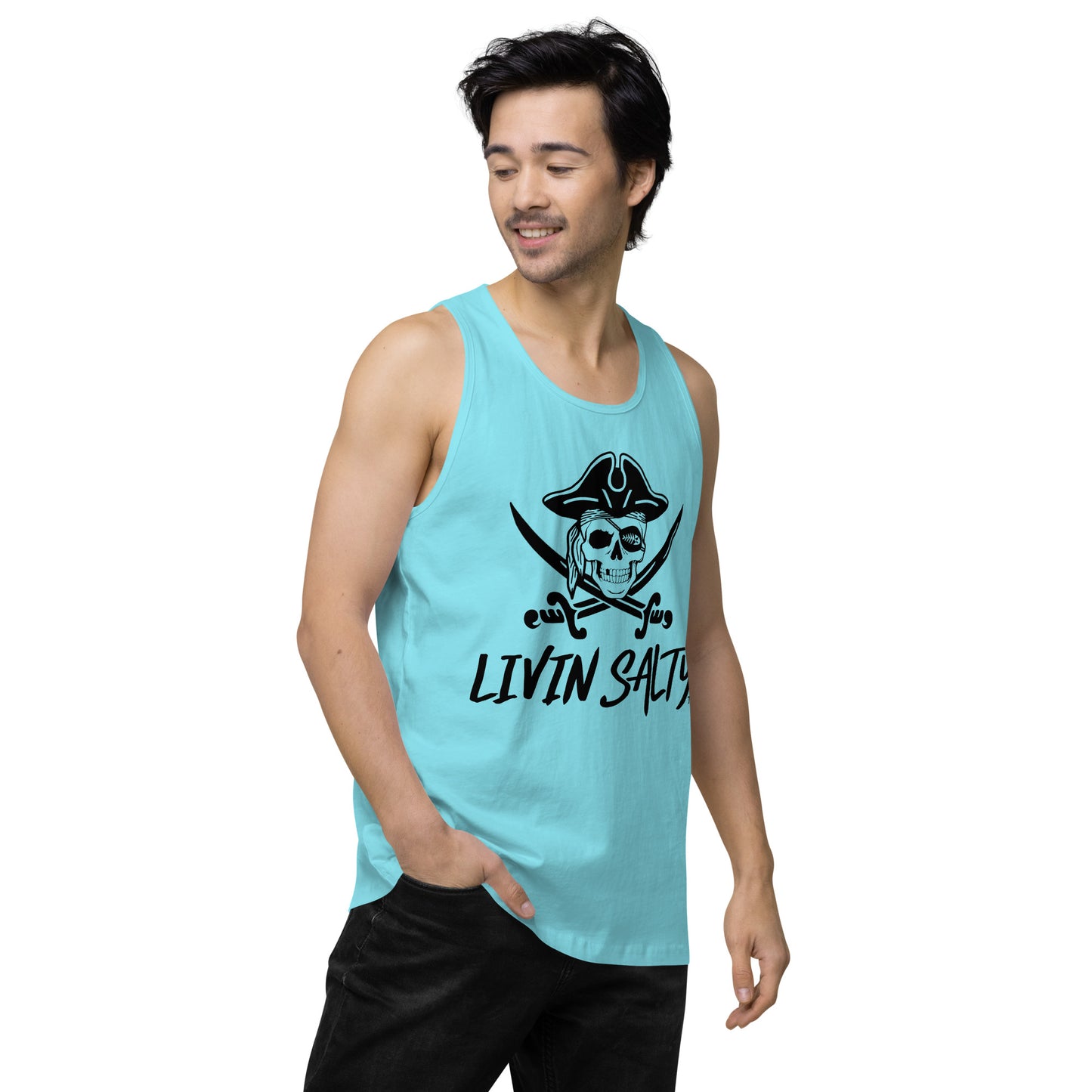 Mens LIVIN SALTY Pirate tank top