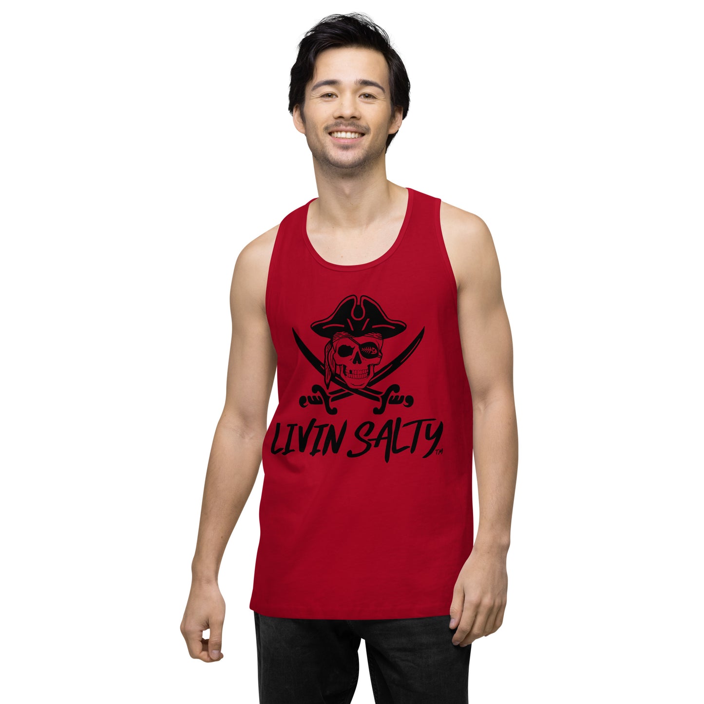 Mens LIVIN SALTY Pirate tank top