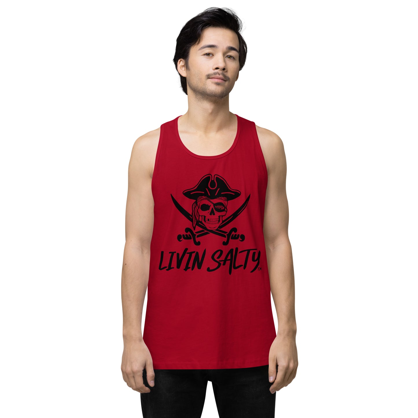Mens LIVIN SALTY Pirate tank top