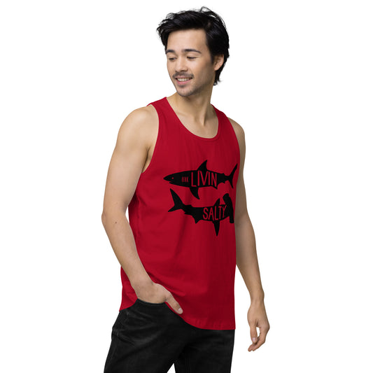 Men’s LIVIN SALTY black shark tank top