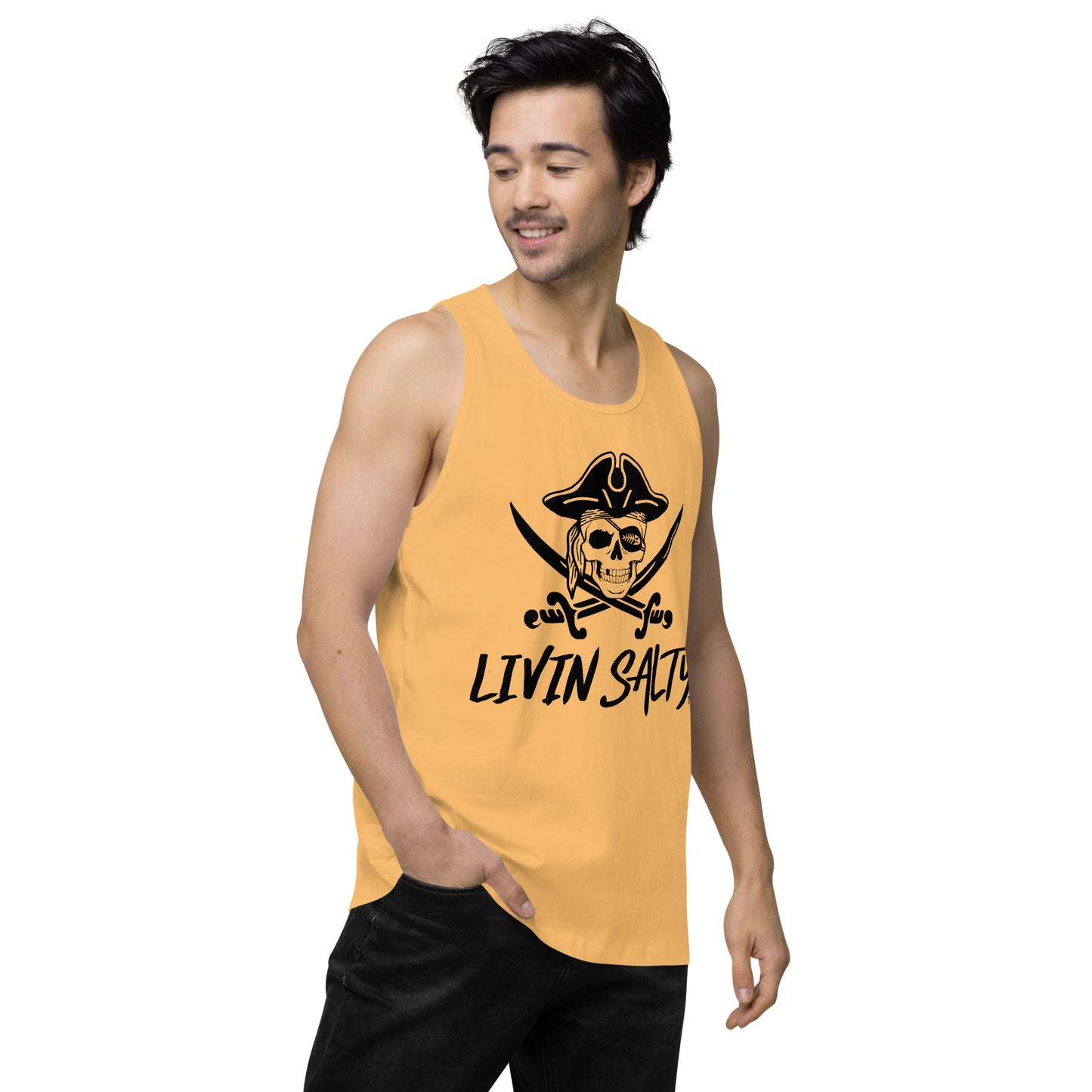 Mens LIVIN SALTY Pirate tank top